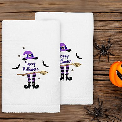 Linum Home Textiles Hat-Broom-Legs Embroidered Luxury 100% Turkish Cotton 2-pc. Hand Towel Set