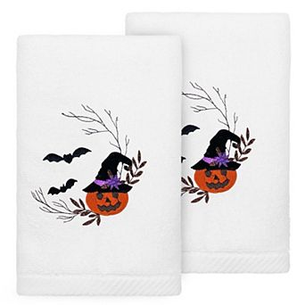 Linum Home Textiles Pumpkin Head Embroidered Luxury 100% Turkish Cotton 2 pc Hand Towel Set