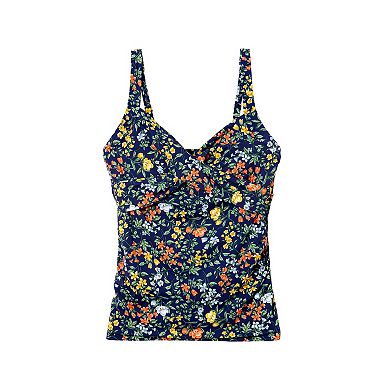 Women's Lands' End Shirred Twist Frame Tankini Swim Top