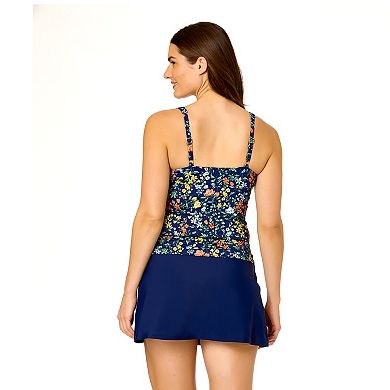 Women's Lands' End Shirred Twist Frame Tankini Swim Top