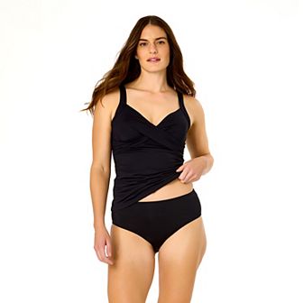 Women's Lands' End Shirred Twist Frame Tankini Swim Top