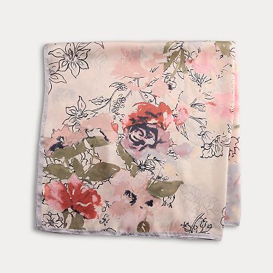Women's Nine West Linear Floral Print Square Scarf