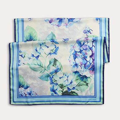 Women's Nine West Hydrangea Print Oblong Scarf