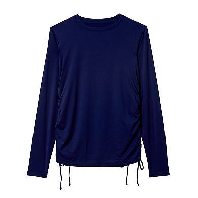 Women's Lands' End Side Shirred Tunnel Tie Sun Shirt