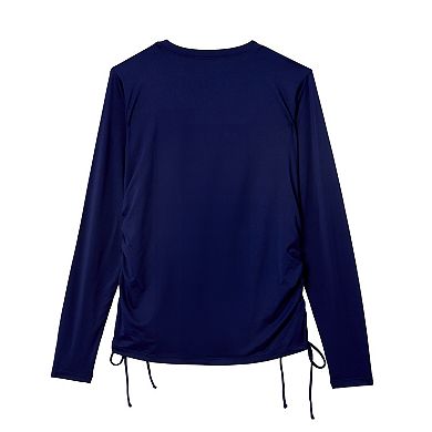 Women's Lands' End Side Shirred Tunnel Tie Sun Shirt