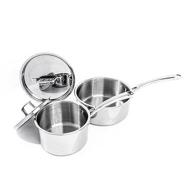 BergHOFF Professional 13 pc Tri-Ply 18/10 Stainless Steel Cookware Set with Stainless Steel Lids