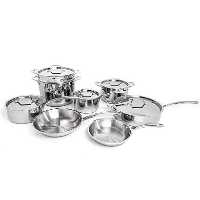 BergHOFF Professional 2 pc Tri-Ply 18/10 Stainless Steel Cookware Set, 8" & 10" Fry Pan