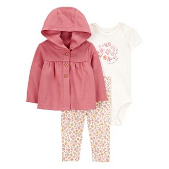 Baby Girls Carter's 3 pc Cardigan, Bodysuit & Legging Set