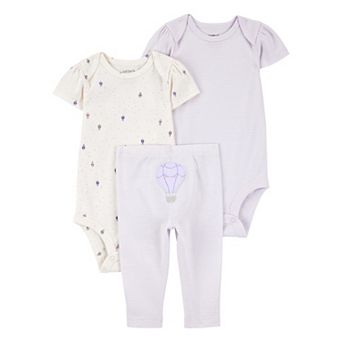 Baby Girls Carter's 3 pc Hot Air Balloon Short Sleeve Bodysuit & Pants Set