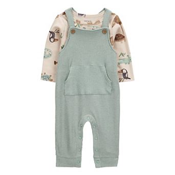 Baby Boys Carter's 2 pc Long Sleeve Tee & Waffle Knit Coverall Set