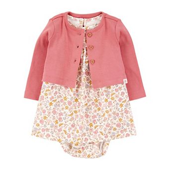 Baby Girls Carter's 2 pc Bodysuit Dress & Cardigan Set