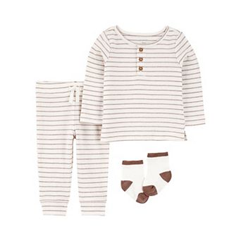 Baby Boys Carter's 3 pc Striped Tee, Pant, & Sock Set