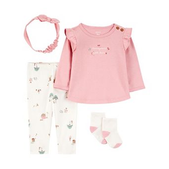 Baby Girls Carter's 4 pc Farm Print Outfit Set