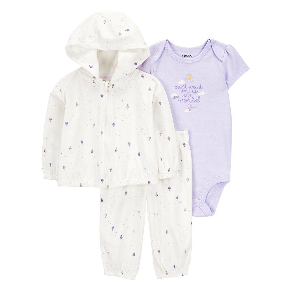Baby Girls Carter's 3-pc. Ice Cream Print Cardigan, Bodysuit