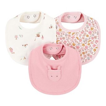 Baby Girl Carter's 3-Pack Floral Bunny Bib Set