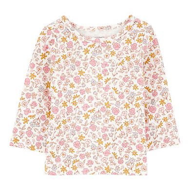 Girls Carter's 2-pc. Floral Bunny Long Sleeve Tee & Coverall Set