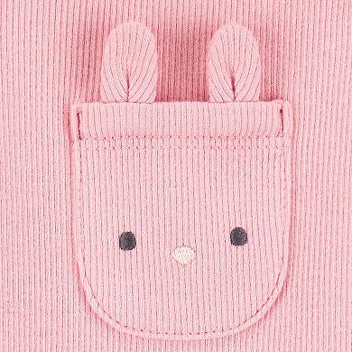 Girls Carter's 2-pc. Floral Bunny Long Sleeve Tee & Coverall Set
