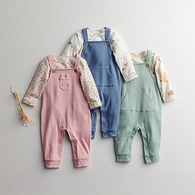 Girls Carter's 2-pc. Floral Bunny Long Sleeve Tee & Coverall Set