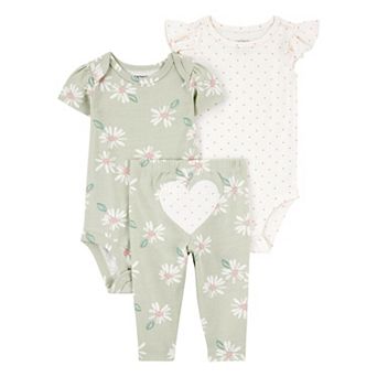 Baby Girls Carter's 3 pc Heart Bodysuit & Legging Set