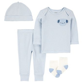 Baby Boy Carter's 4 pc Puppy Print Top, Pant, Hat & Socks Set