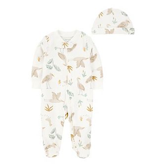 Baby Carter's 2 pc 2-Way Zip Sleep & Play & Headwrap Set