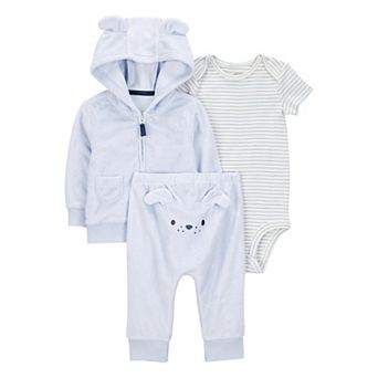 Baby Boys Carter's 3 pc Dog Cardigan, Bodysuit & Pants Set