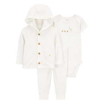 Baby Carter's 3 pc Chick Cardigan, Bodysuit & Pants Set