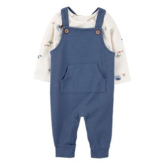 Baby Boys Carter's 2 pc Long Sleeve Tee & Waffle Knit Coverall Set