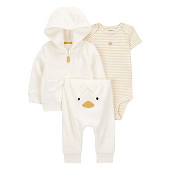 Baby Carter's 3 pc Duck Cardigan, Bodysuit & Pants Set