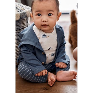 Boys Carter's 3-pc. Barn Print Cardigan, Bodysuit & Pant Set