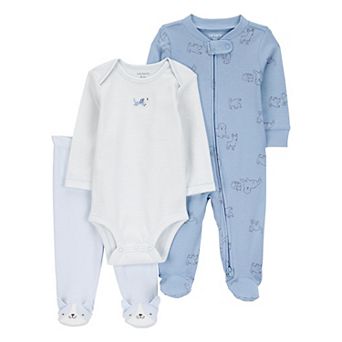 Baby Boys Carter's 3 pc Puppy Bodysuit, Pants, & Footed Sleeper Set