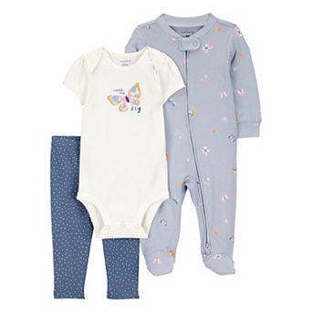 Baby Girls Carter's 3 pc Butterfly Bodysuit, Pajama, & Leggings Set