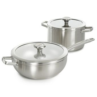 BergHOFF Leo Graphite 4 pc Cookware Set With Glass Lids, Stainless Steel