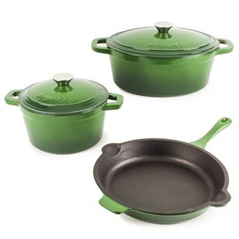 BergHOFF Neo 5 pc Cast Iron Dutch Oven Set with 10" Fry Pan, 3-qt & 5-qt