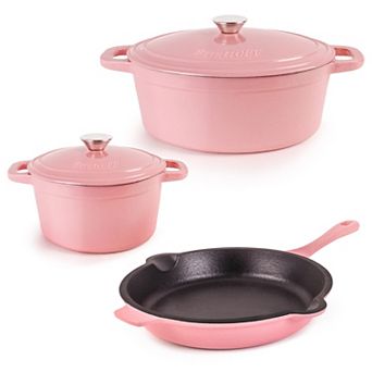 BergHOFF Neo 5 pc Cast Iron Dutch Oven Set with 10" Fry Pan, 3-qt & 5-qt
