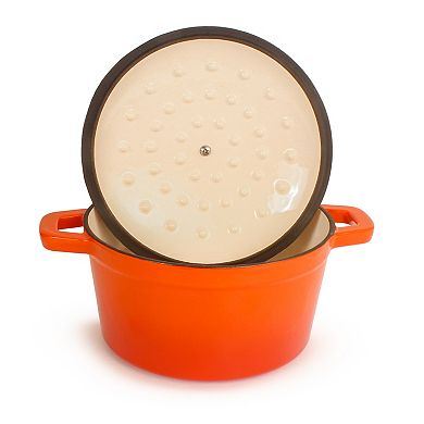 BergHOFF Neo 3 pc Cast Iron Cookware Set, Grill Pan & Round Dutch Oven