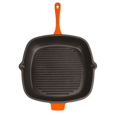 BergHOFF Neo 3 pc Cast Iron Cookware Set, Grill Pan & Round Dutch Oven