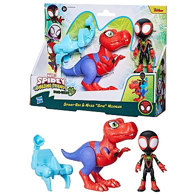 Hasbro Marvel Spidey & His Amazing Friends Dino-Webs Spidey-Rex & Miles “Spin” Morales Figure Set