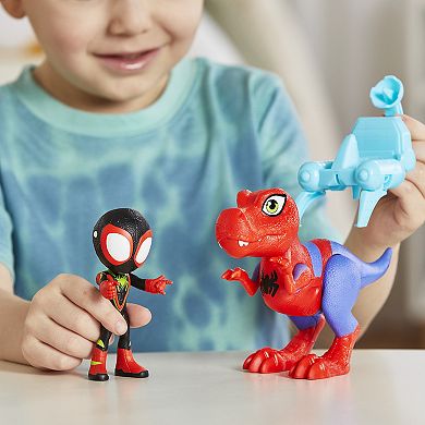 Hasbro Marvel Spidey & His Amazing Friends Dino-Webs Spidey-Rex & Miles “Spin” Morales Figure Set