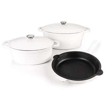 BergHOFF Neo 5 pc Cast Iron Oval Dutch Oven Set with 10" Fry Pan, 5-qt & 8-qt