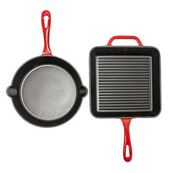 BergHOFF Neo 2 pc Cast Iron 10" Fry and Grill Pan Cookware Set