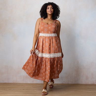 Plus Size LC Lauren Conrad Crochet Trim Maxi Dress