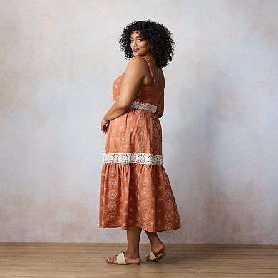 Plus Size LC Lauren Conrad Crochet Trim Maxi Dress