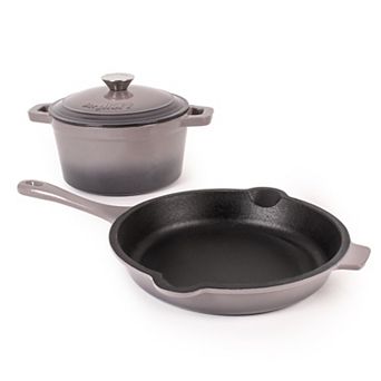 BergHOFF Neo 3 pc Cast Iron Cookware Set, Fry Pan & Round Dutch Oven