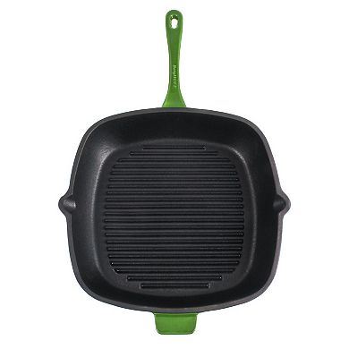 BergHOFF Neo 3 pc Cast Iron Cookware Set, Grill Pan & Round Dutch Oven