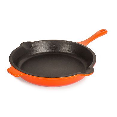 BergHOFF Neo 3 pc Cast Iron Fry Pan & Grill Pan Set with Slotted Steak Press