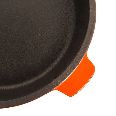 BergHOFF Neo 3 pc Cast Iron Fry Pan & Grill Pan Set with Slotted Steak Press