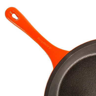 BergHOFF Neo 3 pc Cast Iron Fry Pan & Grill Pan Set with Slotted Steak Press