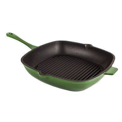 BergHOFF Neo 4 pc Cast Iron Cookware Set, Fry Pan, Grill Pan & Round Dutch Oven