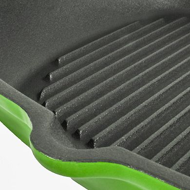 BergHOFF Neo 4 pc Cast Iron Cookware Set, Fry Pan, Grill Pan & Round Dutch Oven